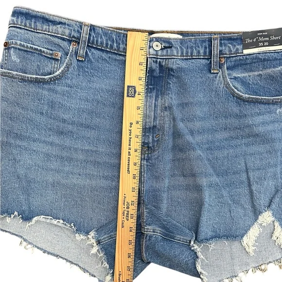 NWT Abercrombie & Fitch Curve Love High Rise 4” Mom Short Size 35 Raw Hem - Picture 9 of 10